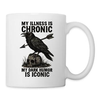 Chronic Illness Dark Humor Raven Tee - Mug - white - Right