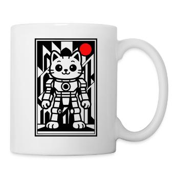 Cat robot in space with red planet - Mug - white - Right