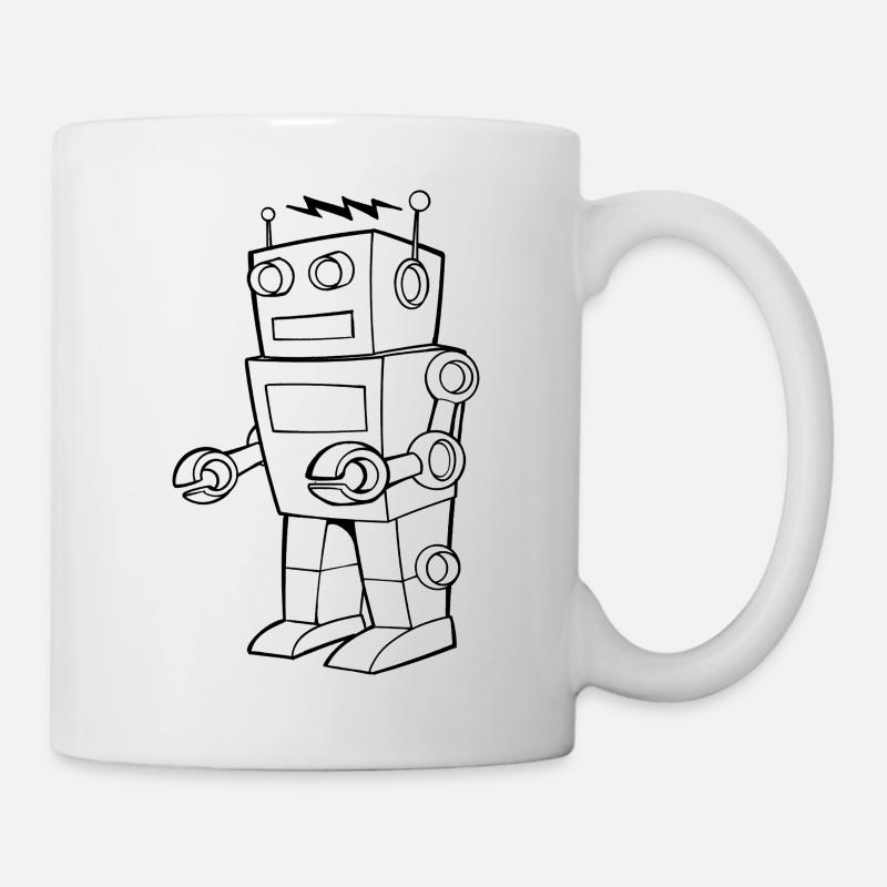 Robot Vintage Sketch Design - Mug - white