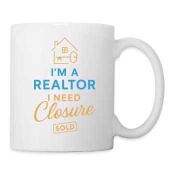 Ich bin ein Immobilienmakler und brauche einen Abs - Tasse - Weiß - Rechts