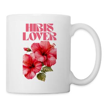 Hibis Lover Floral T-Shirt Design - Mug blanc - blanc - Droite