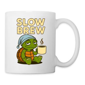 Slow Brew – Funny Turtle - Mug - white - Right