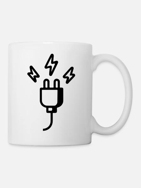 Symbole de prise d'alimentation - Mug blanc - blanc