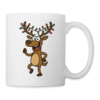 Happy reindeer Christmas motif - Mug - white - Right
