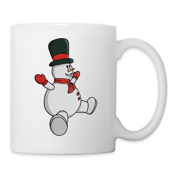 Bonhomme de neige fantaisiste avec chapeau haut de forme et écharpe - Mug blanc - blanc - Droite