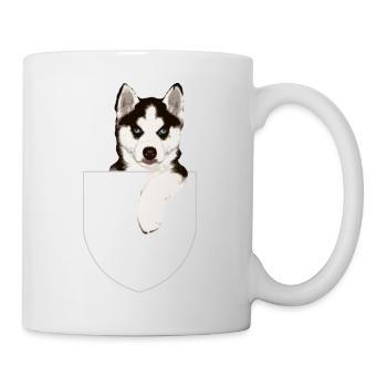 Husky in pocket design - pocket dog - Mug - white - Right