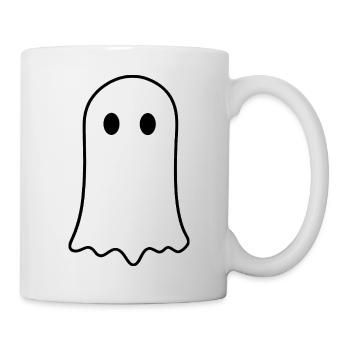 Halloween Geist Minimalistisch Spooky Design - Tasse - Weiß - Rechts