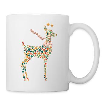 Renne de Noël - Illustration de points colorés. - Mug blanc - blanc - Droite