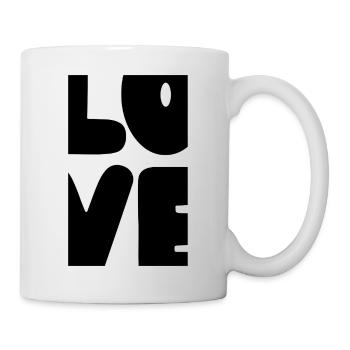 LOVE Block Bold Text Black Letters Love - Mug - white - Right
