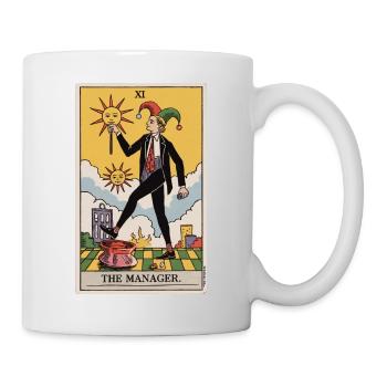 Der Manager Lustiges Tarotkarten-Design - Tasse - Weiß - Rechts
