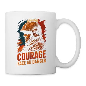 Firefighter Courage in the Face of Danger – French Heroes - Mug - white - Right