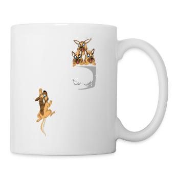 Poche de berger allemand – T-shirt mignon amoureux des chiens - Mug blanc - blanc - Droite