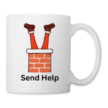 Santa in the Chimney – Funny Xmas Design - Mug - white - Right