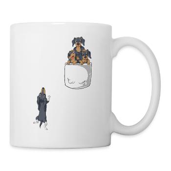 T-shirt de poche teckel - Mug blanc - blanc - Droite