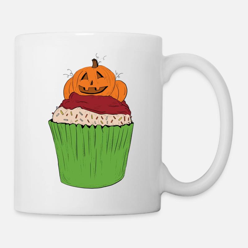 cupcake_citrouille - Tasse - Weiß