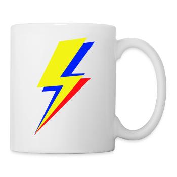 Geometrischer mehrfarbiger Blitz - Tasse - Weiß - Rechts