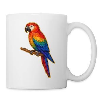 Patchwork de perroquet coloré - Mug blanc - blanc - Droite