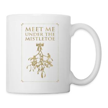 Meet Me Under the Mistletoe - Retro Style in Gold  - Tasse - Weiß - Rechts