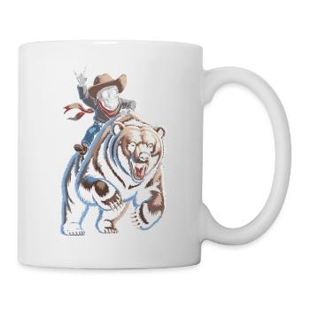 Skeleton cowboy on bear - Mug - white - Right