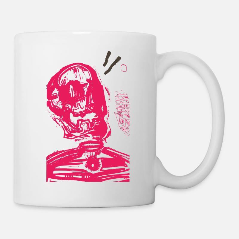 Romantischer Schädel - Tasse - Weiß