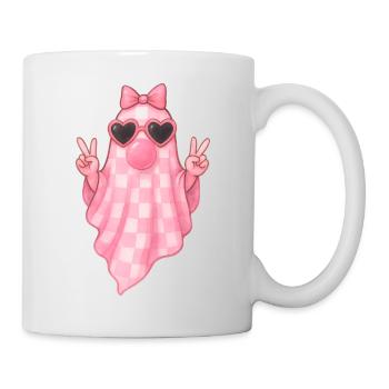 Cute Pink Ghost Halloween Design - Mug - white - Right