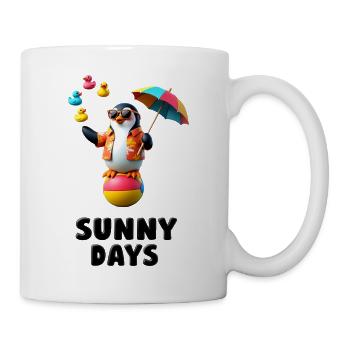 Sonniger Pinguin Hawaii Vibe Tier Design  - Tasse - Weiß - Rechts
