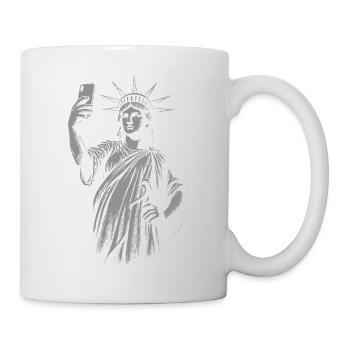 Statue de la Liberté Selfie Portrait cadeau - Mug blanc - blanc - Droite
