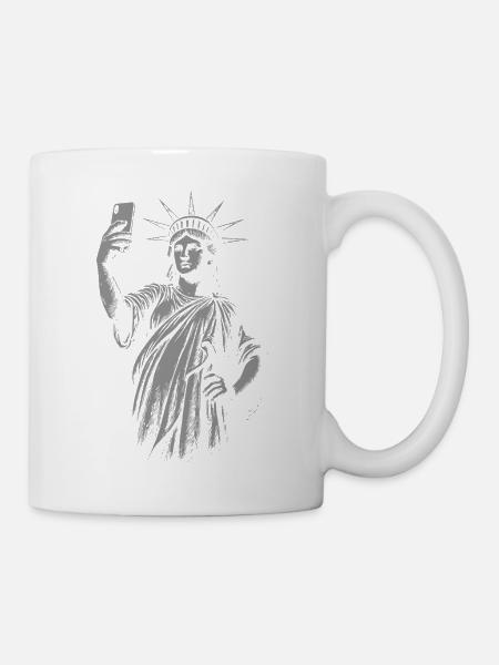 Freiheitsstatue Selfie Portrait Geschenk - Tasse - Weiß