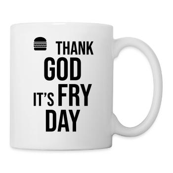 Dieu merci, c’est le jour de la frite - Mug blanc - blanc - Droite