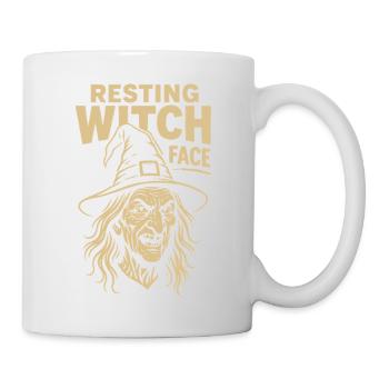 Ruhendes Hexengesicht Halloween Kostüm Spaß - Tasse - Weiß - Rechts