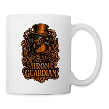 Steampunk Iron Guardian Rottweiler Hund - Tasse - Weiß - Rechts