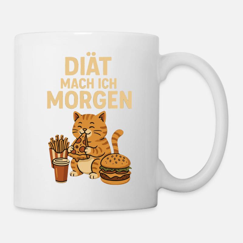 Diät mache ich morgen - Tasse - Weiß