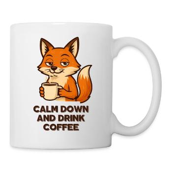 Kaffee Fuchs Chillmodus Espresso Design Tiere  - Tasse - Weiß - Rechts
