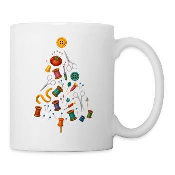 Couture Conception d’arbre de Noël - Mug blanc - blanc - Droite