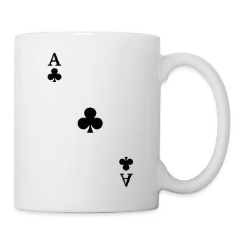 Spielkarten Kontrast - Kreuz-Ass - Tasse - Weiß - Rechts
