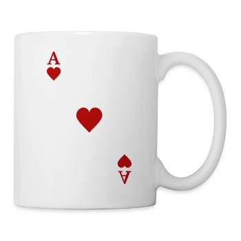 Spielkarten Kontrast - Herz-Ass - Tasse - Weiß - Rechts