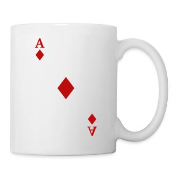 Spielkarten Kontrast - Karo-Ass - Tasse - Weiß - Rechts