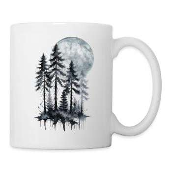 Moonlit Forest Watercolor Silhouette - Mug - white - Right