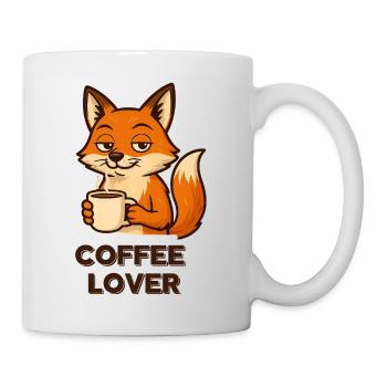 Kaffeeliebender Fuchs - Tasse - Weiß - Rechts