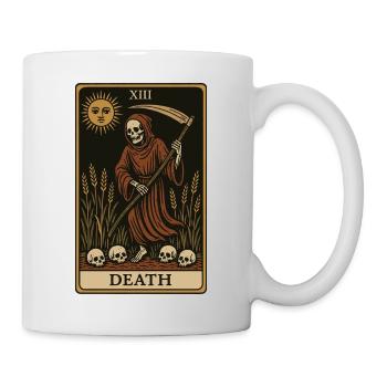 Tod Tarotkarte Gruselige Jahreszeit Design - Tasse - Weiß - Rechts
