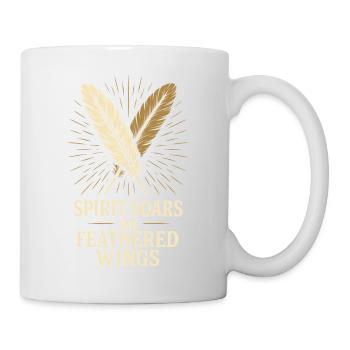 Feather And Dream Boho Festival Spiritual Pattern - Mug - white - Right