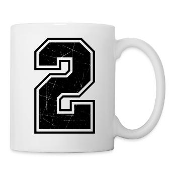 Number Two Outline Scratch Texture - Mug - white - Right