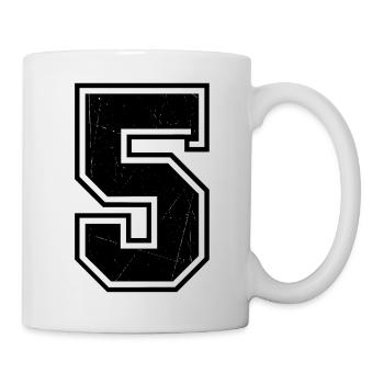 Geometrische 5 im Linienstil - Tasse - Weiß - Rechts