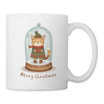 Snow Globe Cat – Merry Christmas - Mug - white - Right