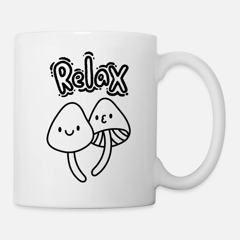 Mushroom picking, eco relaxation - Mug - white