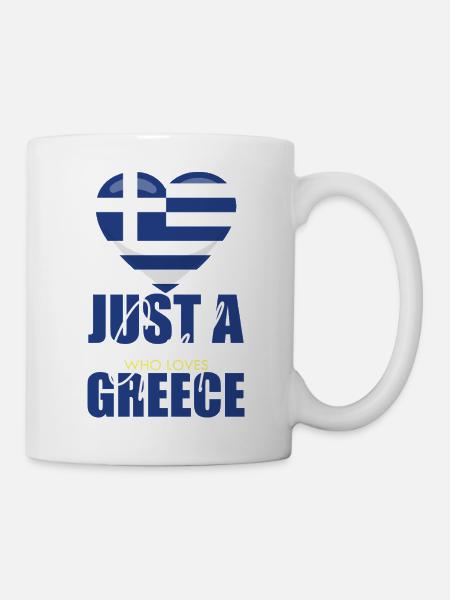 Herz mit Griechischer Flagge - Tasse - Weiß