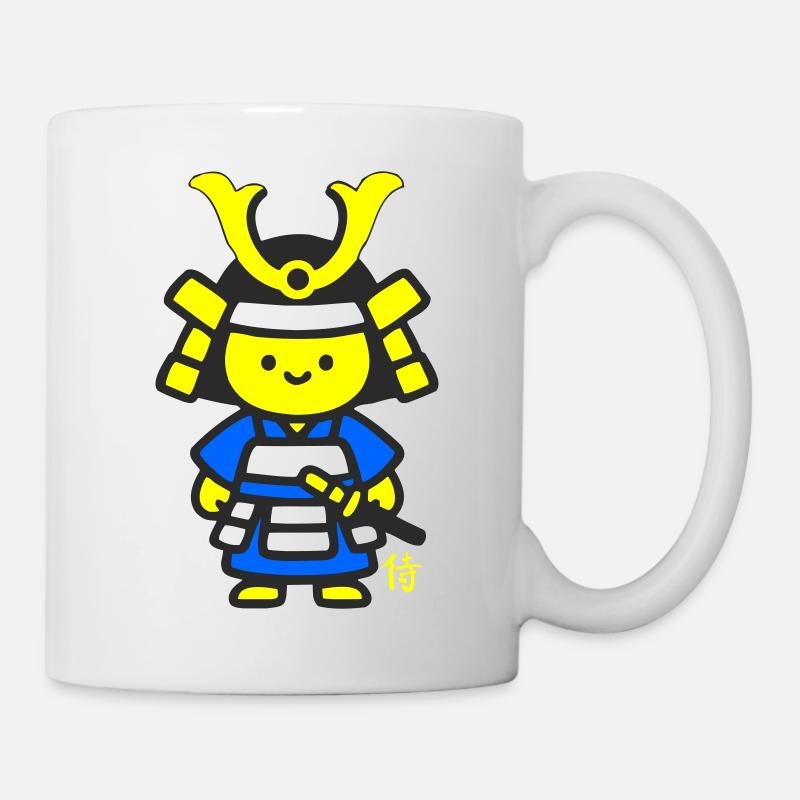 Kanji bleu samouraï kawaii - Mug blanc - blanc