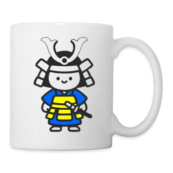 Kawaii Samurai Child in Yellow Blue - Mug - white - Right