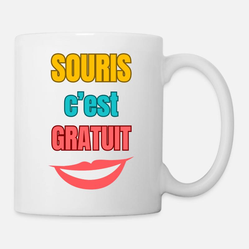 Mouse is free — colorful typography - Mug - white