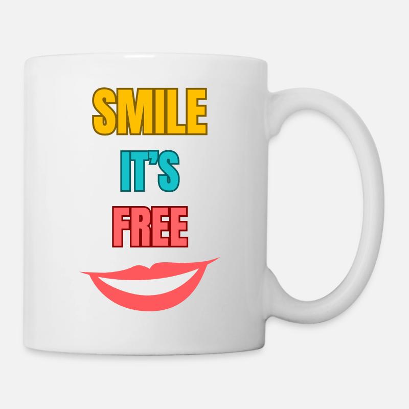 Smile Its Free Typography - Mug - white